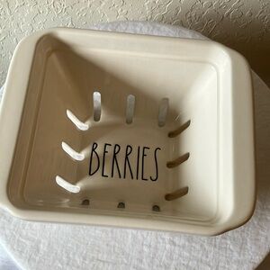 Rae Dunn: White Ceramic “Berries” basket- wear